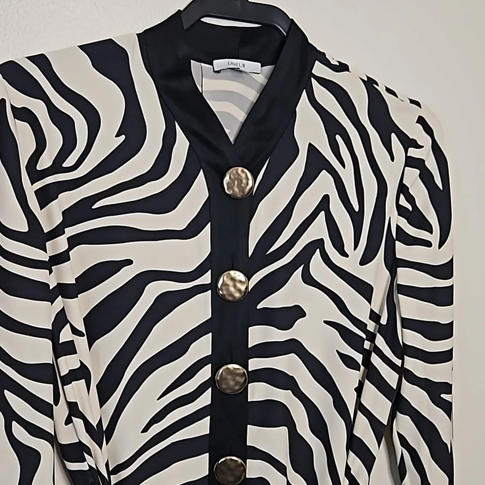 Layeur Zebra Print Maxi Dress Size 4 US FR 36 - Picture 5 of 13